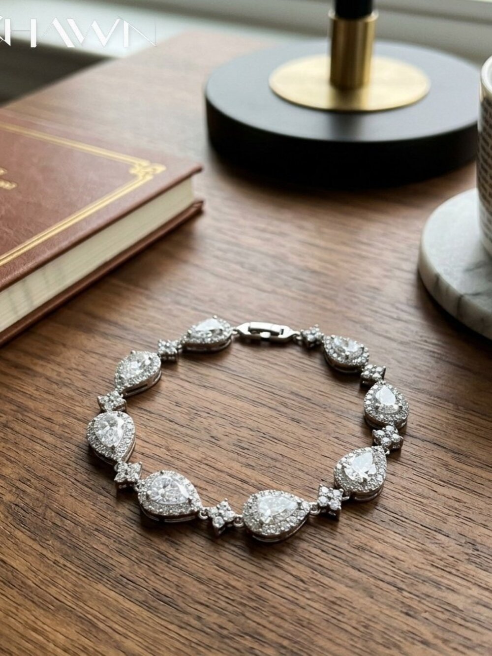 Mens Moissanite Pear Tennis Bracelet for Women